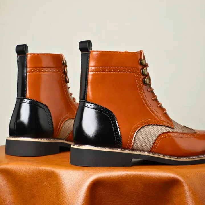 Profilo scarpe donna brogue bicolore con dettagli traforati, stile unico e alla moda. [[lstfy-media:5]]