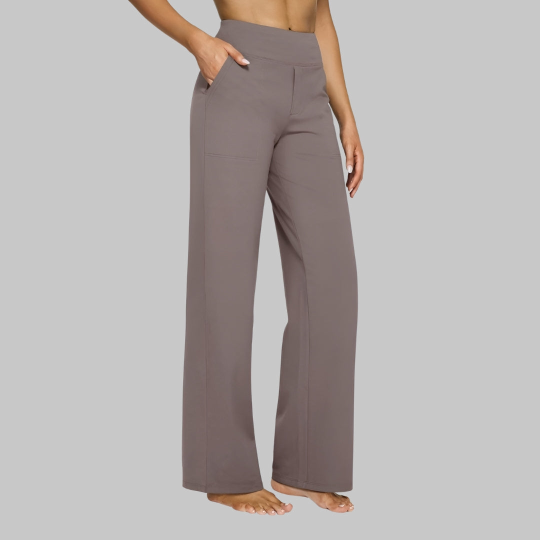 Pantaloni donna eleganti a vita alta, ideali per look raffinati quotidiani o serali.
