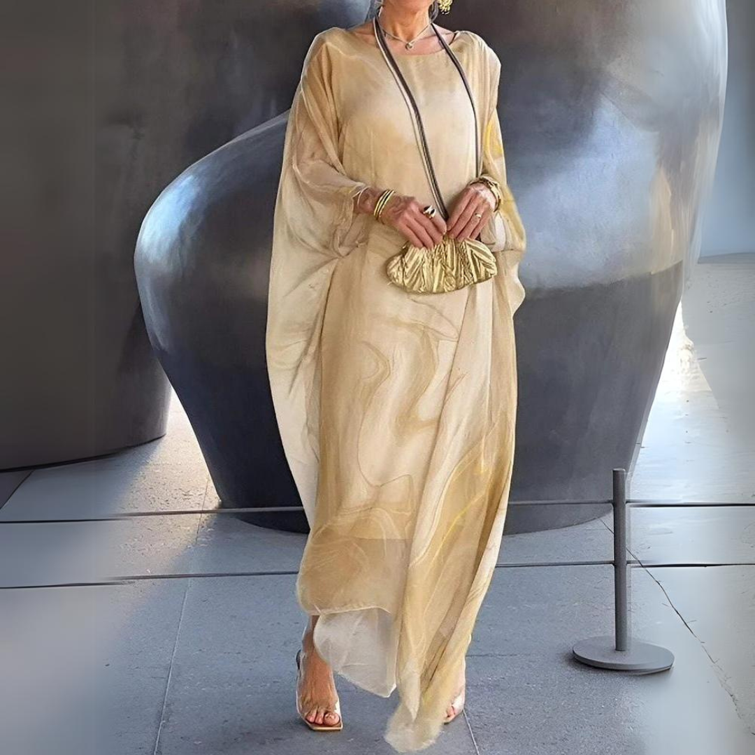 Elegante abito maxi estivo per donna, perfetto per serate, feste e eventi speciali.