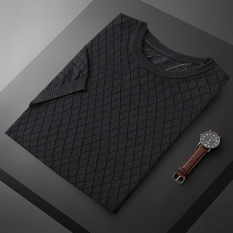 Camicia uomo a maniche corte a quadri, antipiega, ideale per look casual eleganti estivi e primaverili.