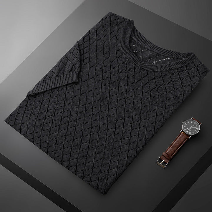 Camicia uomo a maniche corte a quadri, antipiega, ideale per look casual eleganti estivi e primaverili.