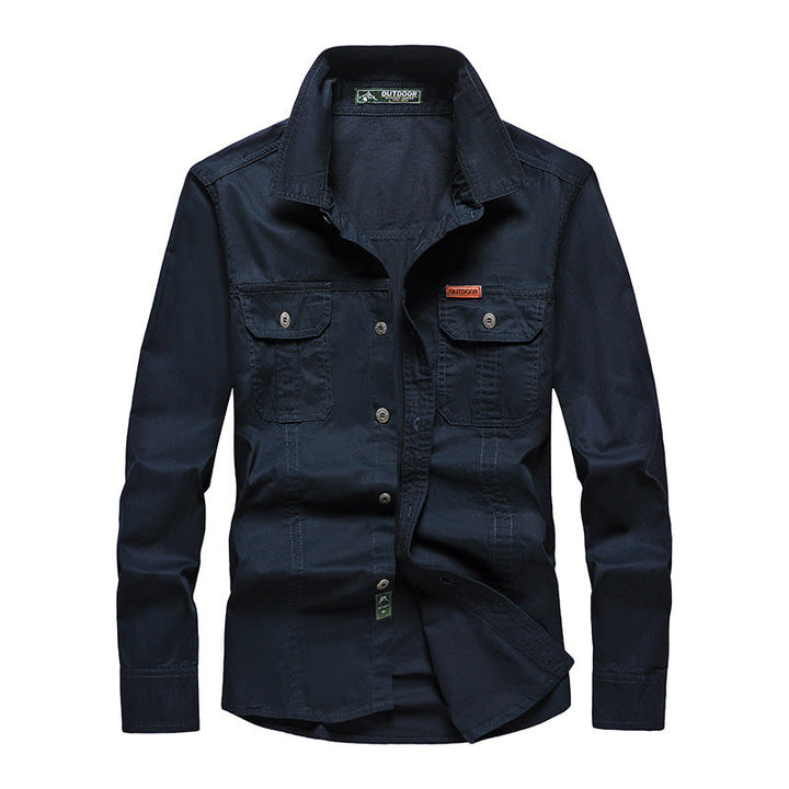 Camicia casual uomo a maniche lunghe, perfetta per un abbigliamento maschile comodo e alla moda.