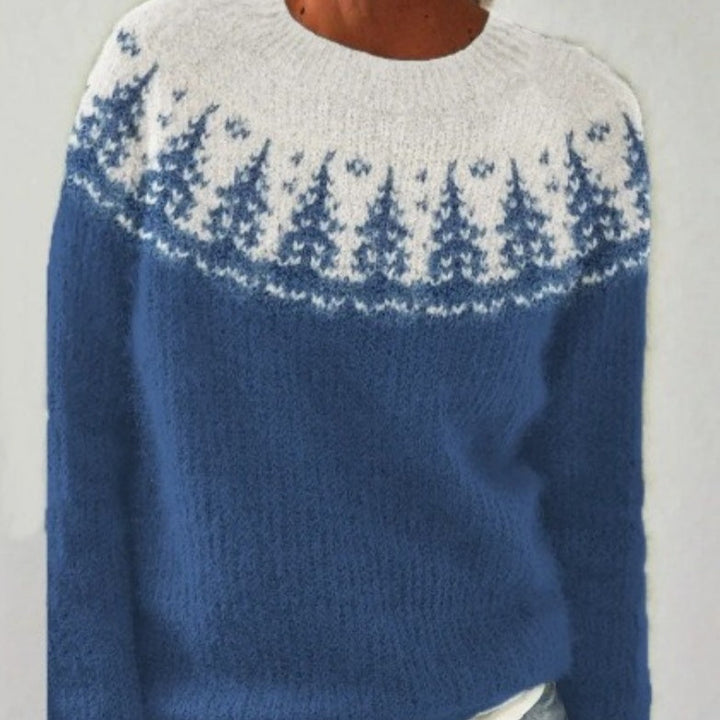 Maglione donna multicolore girocollo, vestibilità ampia e casual. Pullover comodo per moda e abbigliamento femminile.