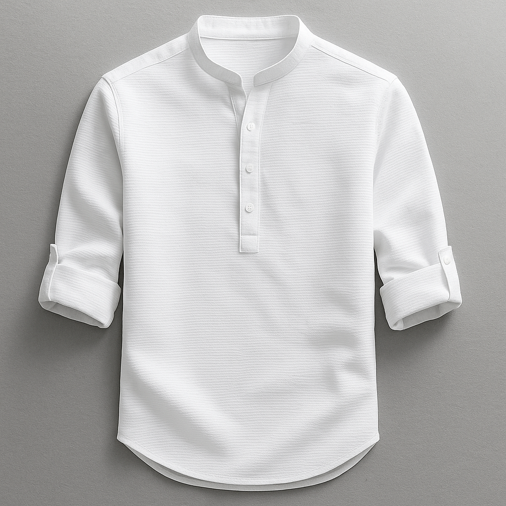 Camicia uomo elegante slim fit, tessuto di qualità con colletto classico. Perfetta per look moderni e raffinati.