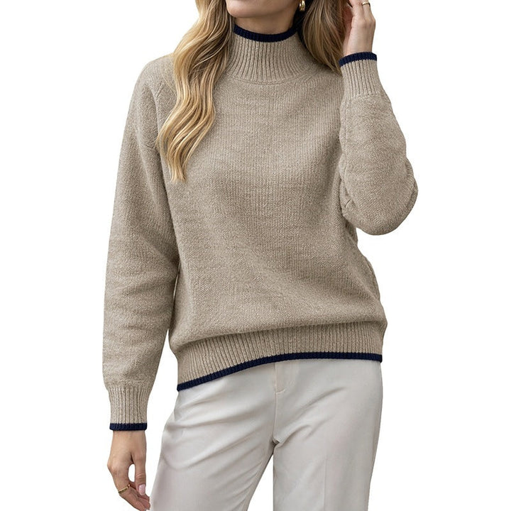Maglione donna basic kaki, morbido e confortevole. Un capo essenziale e senza tempo per l'autunno-inverno.