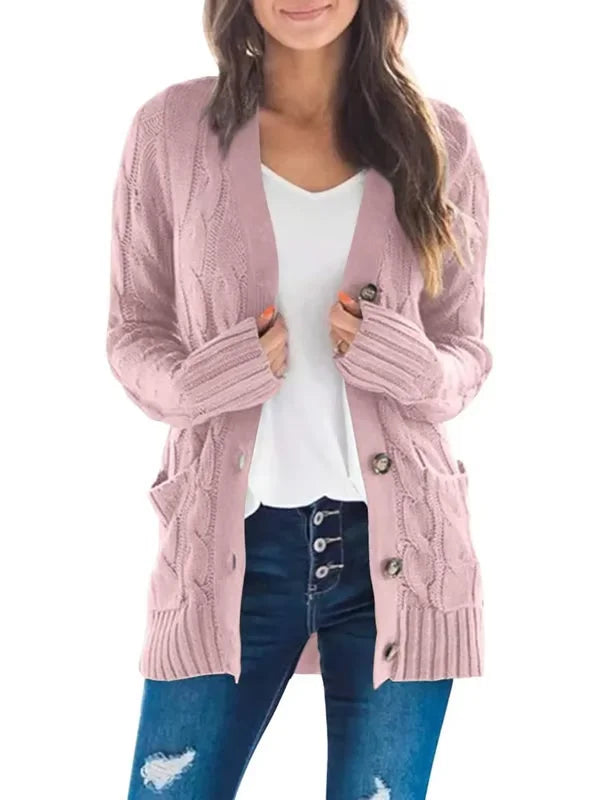 Morbido cardigan donna con tasche. Essenziale per il guardaroba autunnale e invernale.
