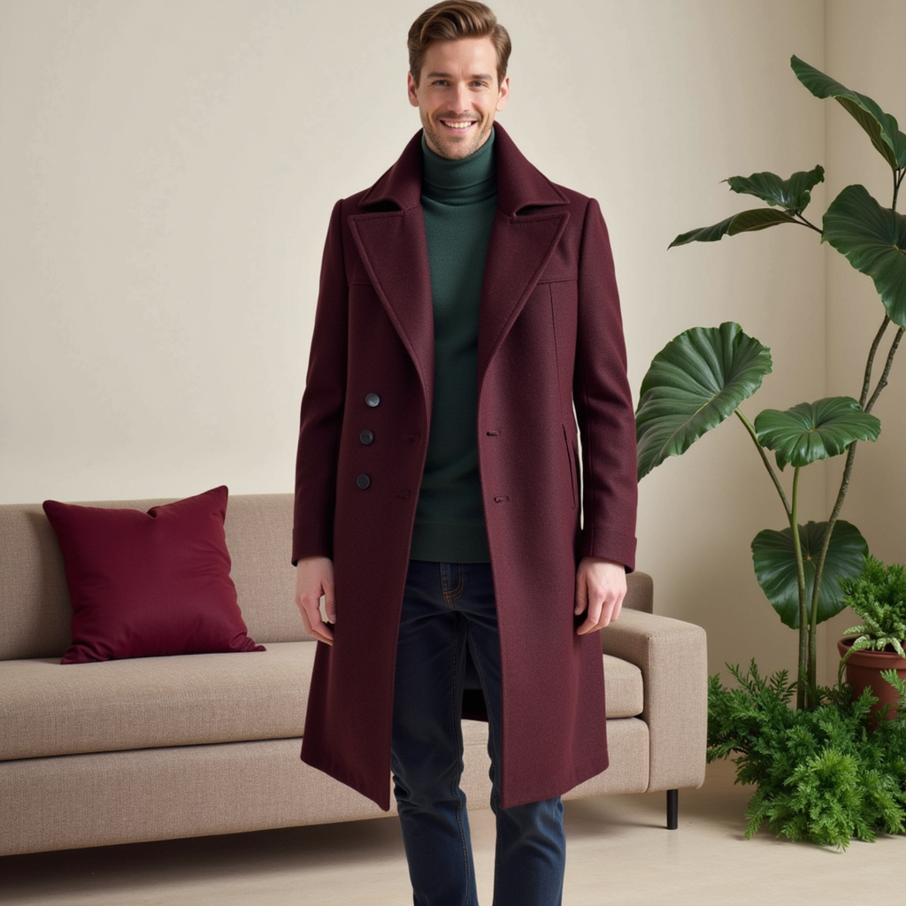 Giacca elegante da uomo in stile classico moderno con risvolto, perfetta per un look sofisticato e versatile.