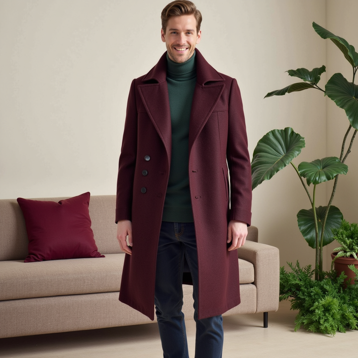 Giacca elegante da uomo in stile classico moderno con risvolto, perfetta per un look sofisticato e versatile.