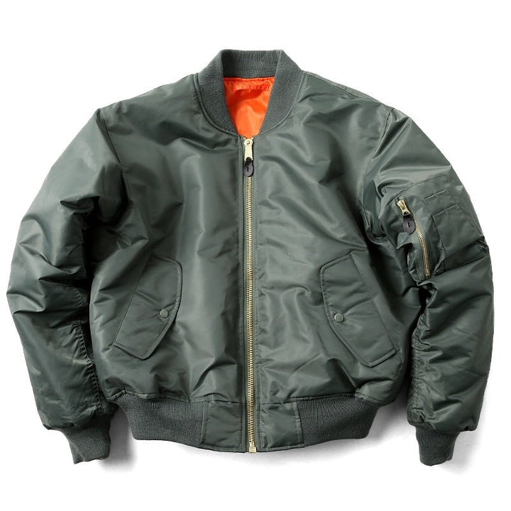 Giacca bomber MA-1 da uomo, stile pilota, ideale per l'abbigliamento autunnale e casual.
