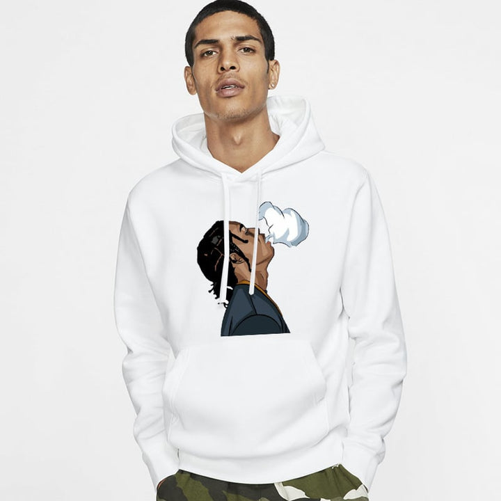 Felpa con cappuccio da uomo morbida e confortevole, pullover con stampa, essenziale per l'abbigliamento casual autunnale.