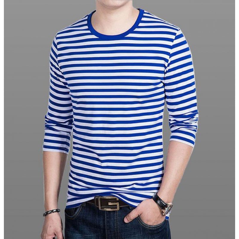 Maglia uomo casual a righe, ideale come basic o per un look a strati. Abbigliamento maschile versatile.
