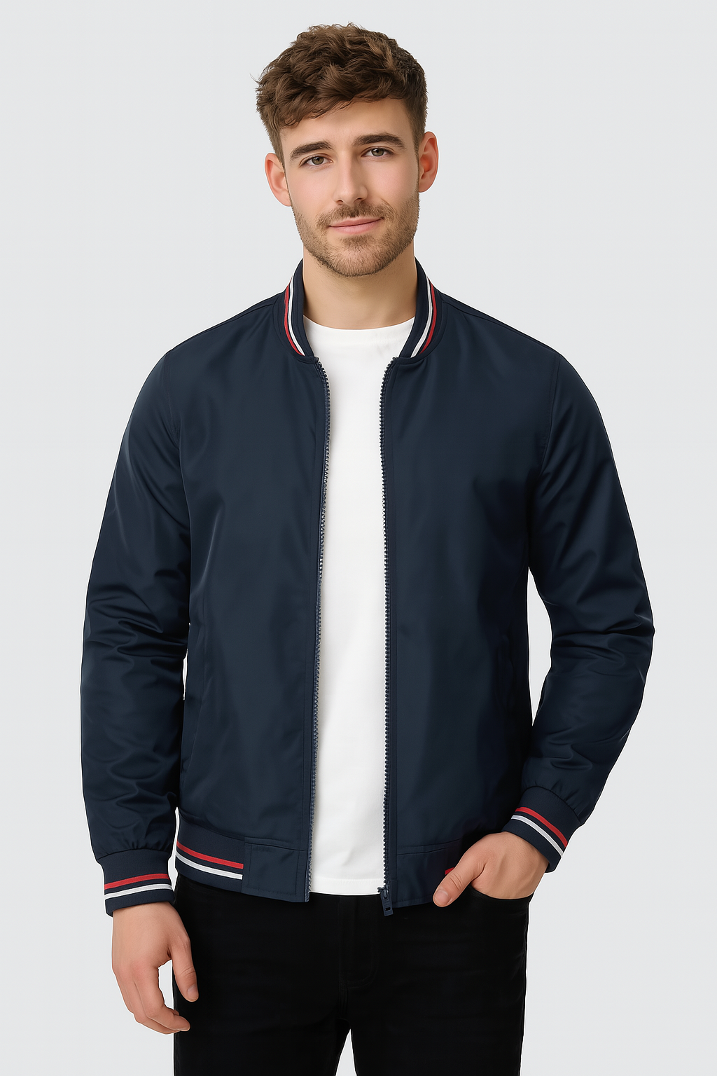 Giacca da uomo antivento, ideale per primavera e autunno. Offre comfort e protezione vento per lo stile casual.