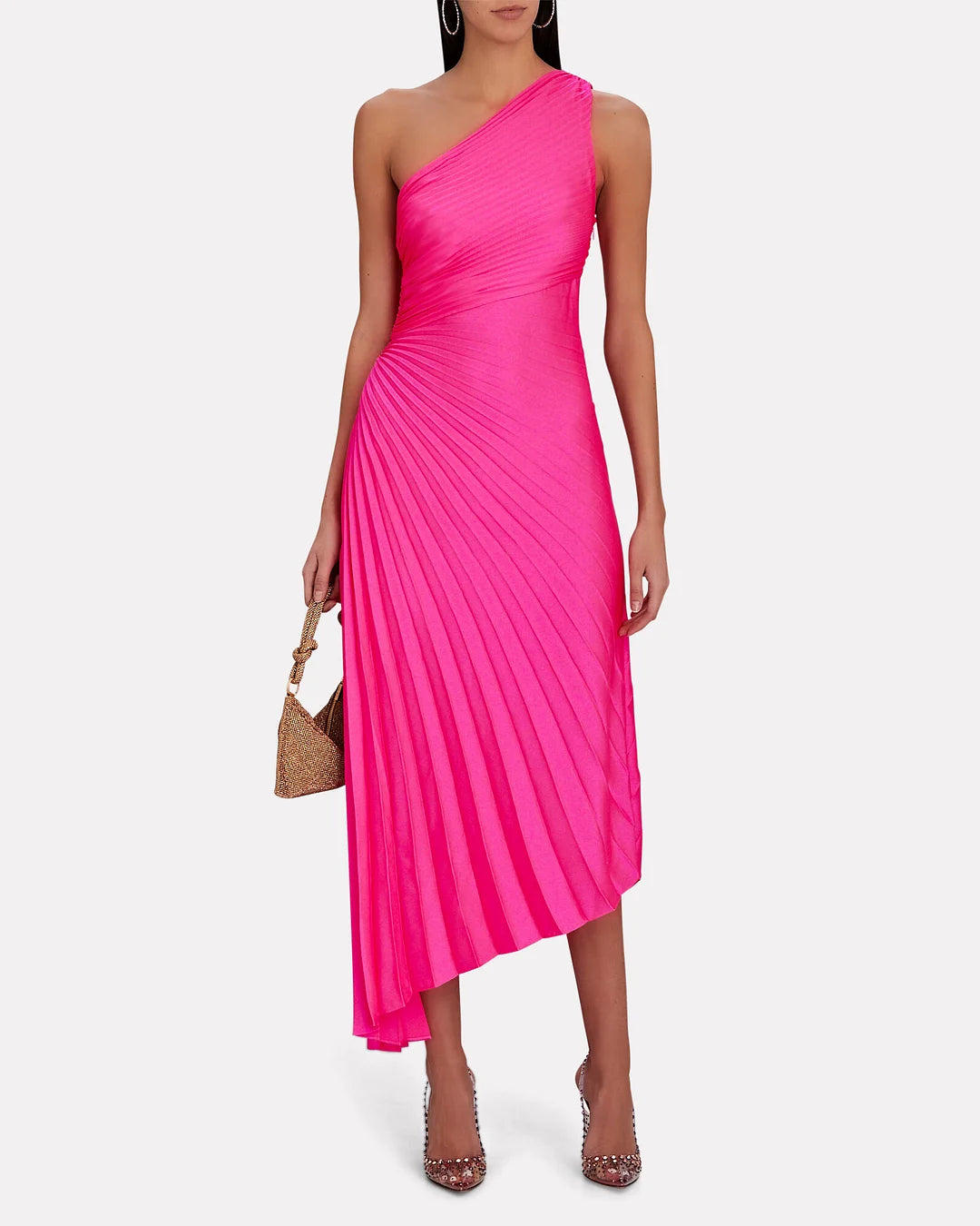 Abito elegante monospalla plissettato, per serate indimenticabili e un tocco glamour.