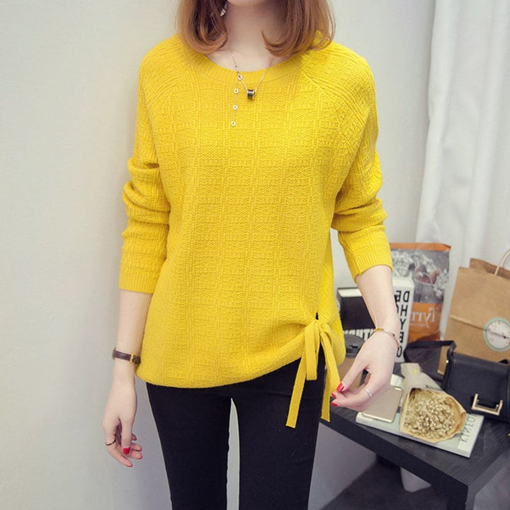 Maglione da donna oversize girocollo in maglia calda, ideale per le giornate fredde.