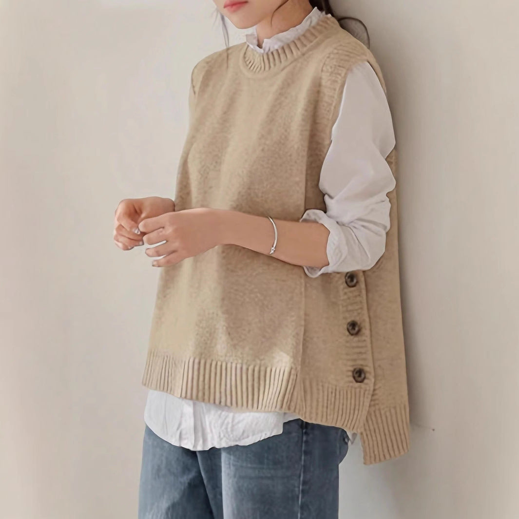 Gilet donna casual versatile, perfetto per strati moda autunnali. Comfort e stile senza maniche.