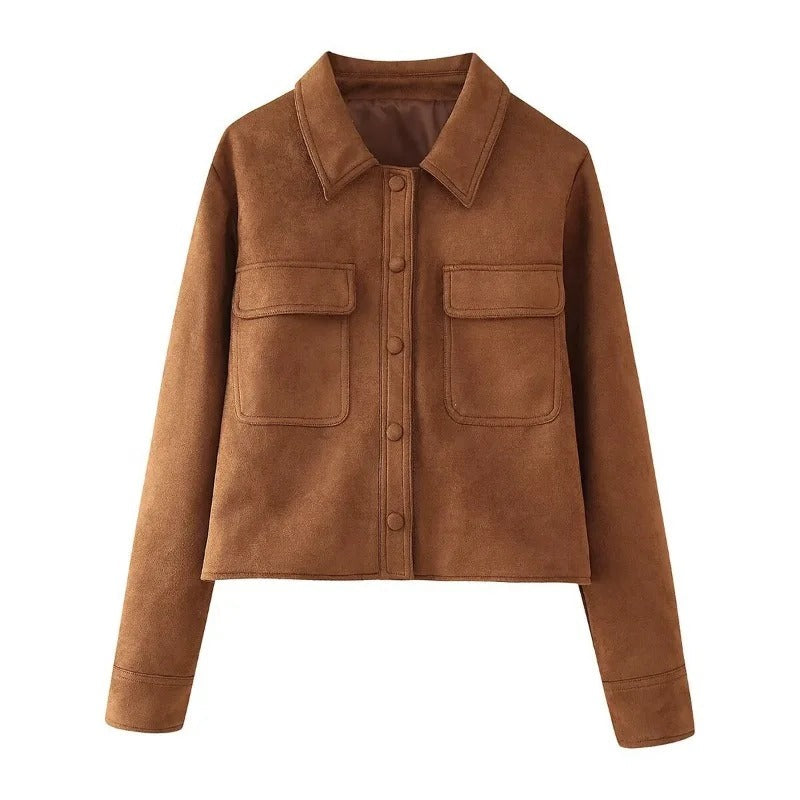 Giacca donna brun dal design elegante, ideale come capospalla versatile per moda femminile casual o formale.
