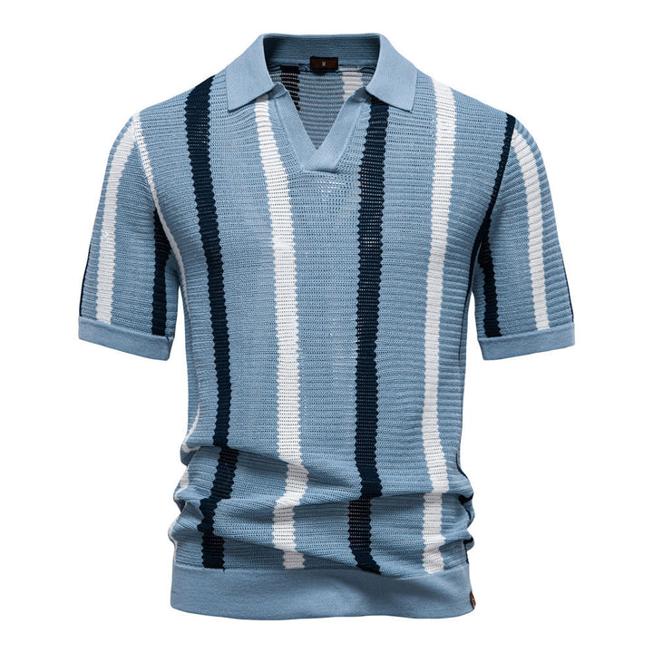 Polo uomo a maniche corte elegante e casual, con motivo a righe. Ideale per outfit primavera/estate. Moda uomo.