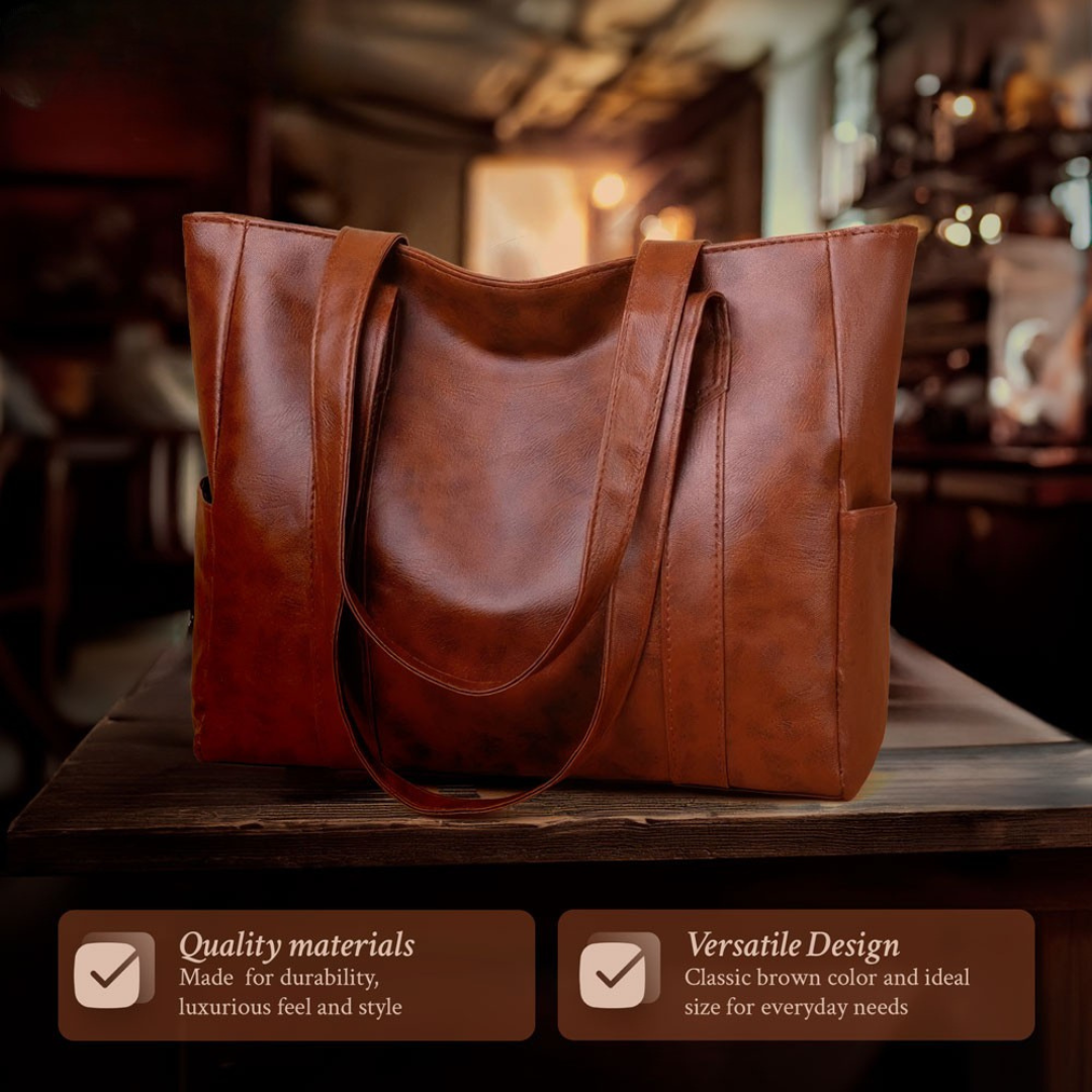 Borsa classica donna in pelle grana, accessorio versatile ed elegante, ideale per un look raffinato.