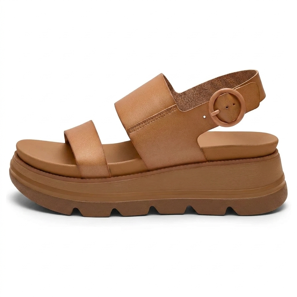 Sandali platform donna estivi con suola alta e fibbia regolabile. Scarpe casual e alla moda per comfort quotidiano.