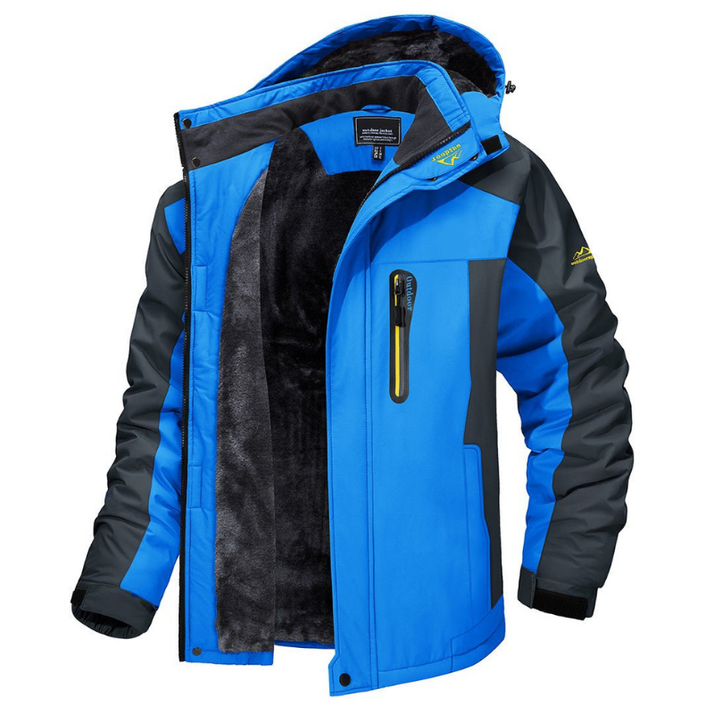 Giacca invernale uomo softshell impermeabile, ideale per l'outdoor e la protezione dal freddo autunnale.