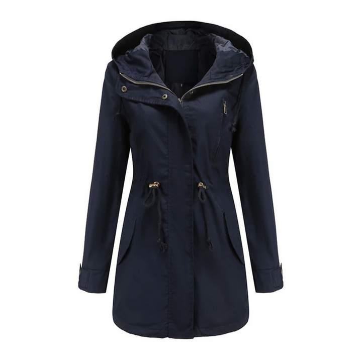 Giacca a vento leggera da donna casual con cappuccio, comoda per viaggio e attività all'aperto.
