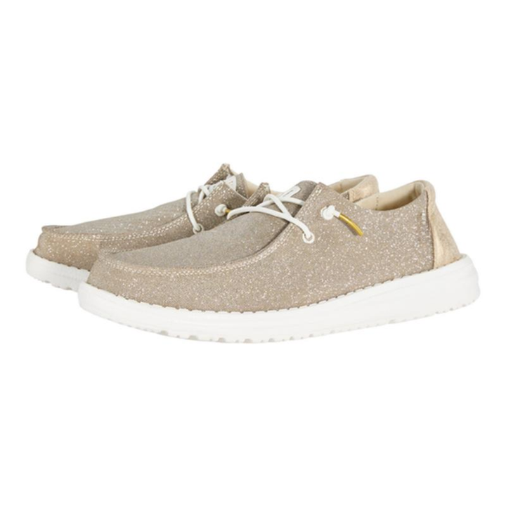 Scarpe slip-on rose gold scintillanti da donna, uniche e trendy, perfette per ogni occasione.