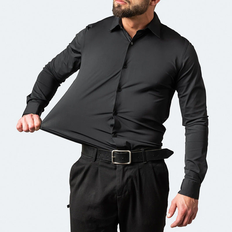 Camicia uomo antipiega elasticizzata premium, ideale per business, ufficio e look elegante.