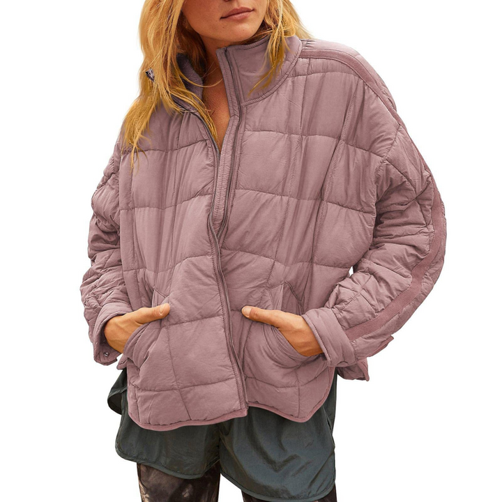 Giacca donna leggera con chiusura lampo, offre comfort termico per primavera/autunno, abbigliamento donna.