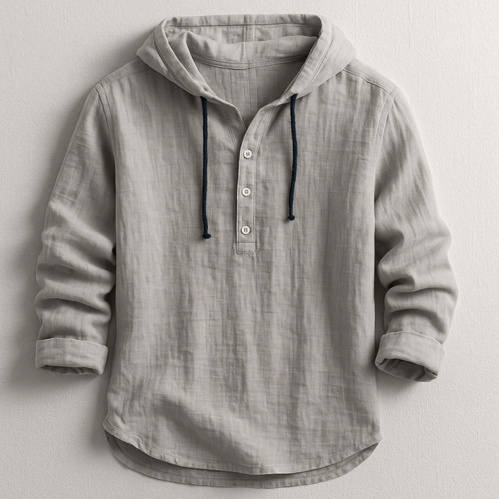 Felpa uomo con cappuccio in morbido tessuto, comfort e versatilità. Perfetta per outfit casual eleganti e streetwear.