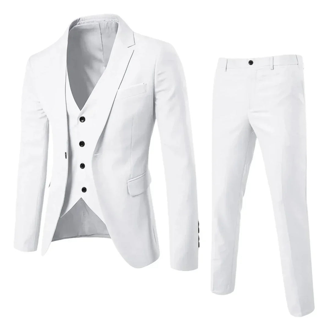 Completo uomo 3 pezzi arancione, giacca, gilet e pantaloni eleganti. Per un look moda uomo audace.