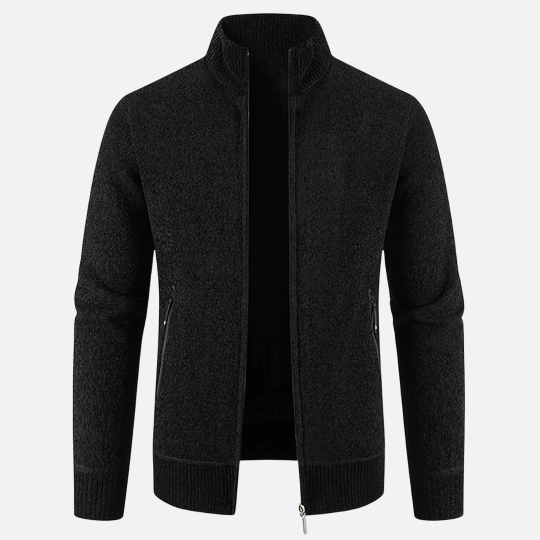 Modello di giacca invernale da uomo grigia, ideale per un look casual e protezione dal freddo.
