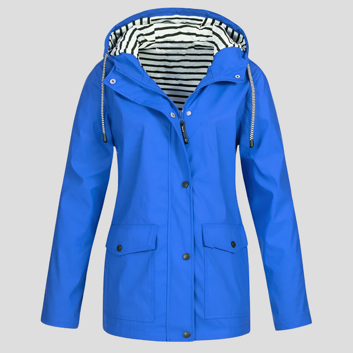 Giacca versatile donna impermeabile e antivento con cappuccio, comfort per primavera autunno e abbigliamento outdoor.