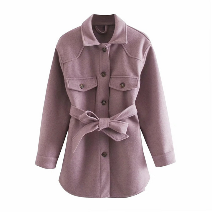 Giacca invernale donna lunga, calda e raffinata, un cappotto elegante per l'abbigliamento contro il freddo.