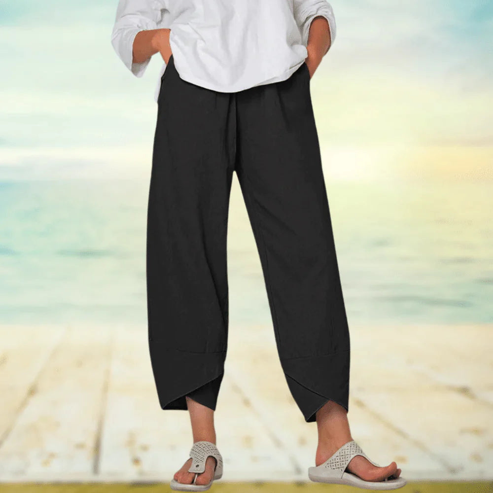 Pantaloni donna casual versatili, leggeri e comodi, perfetti per la primavera e l'estate con stile.