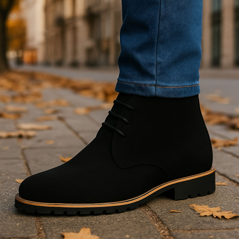 Calzature uomo high-top per un comfort eccezionale e aderenza su ogni superficie. Stivali eleganti e robusti.