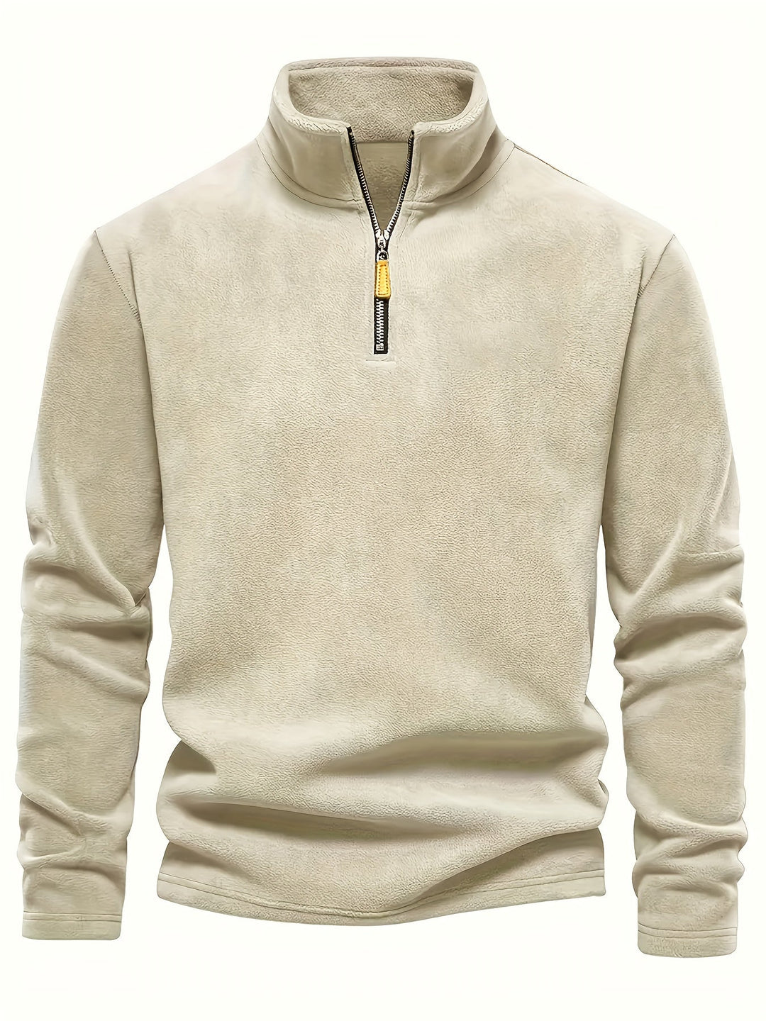 Calda maglia uomo invernale con mezza zip e collo alto, un must-have per l'abbigliamento maschile.