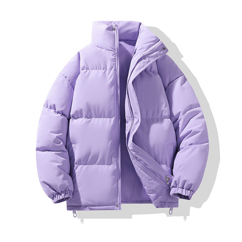 Giacca donna imbottita spessa, modello puffer oversize. Calda e resistente per l'inverno rigido. Confortevole colletto alto.