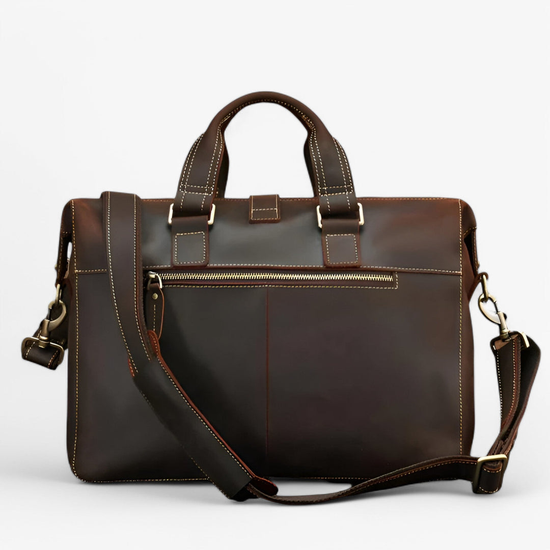 Borsa portadocumenti unisex marrone Stile Novara, ideale per ufficio e viaggio, elegante e pratica con scomparti.
