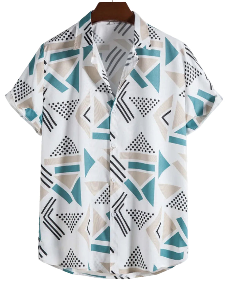 Camicia uomo floreale leggera e fresca con bottoni, ideale per il massimo comfort estivo e uno stile casual.