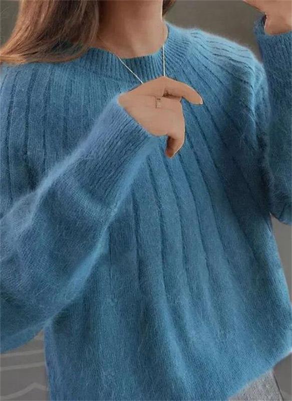 Maglione invernale donna caldo e confortevole a tinta unita, perfetto per il freddo. Stile versatile casual.