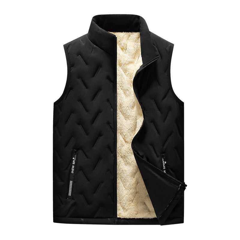 Gilet da uomo imbottito di moda con tasche, ideale per un look casual autunnale. Comfort e stile.