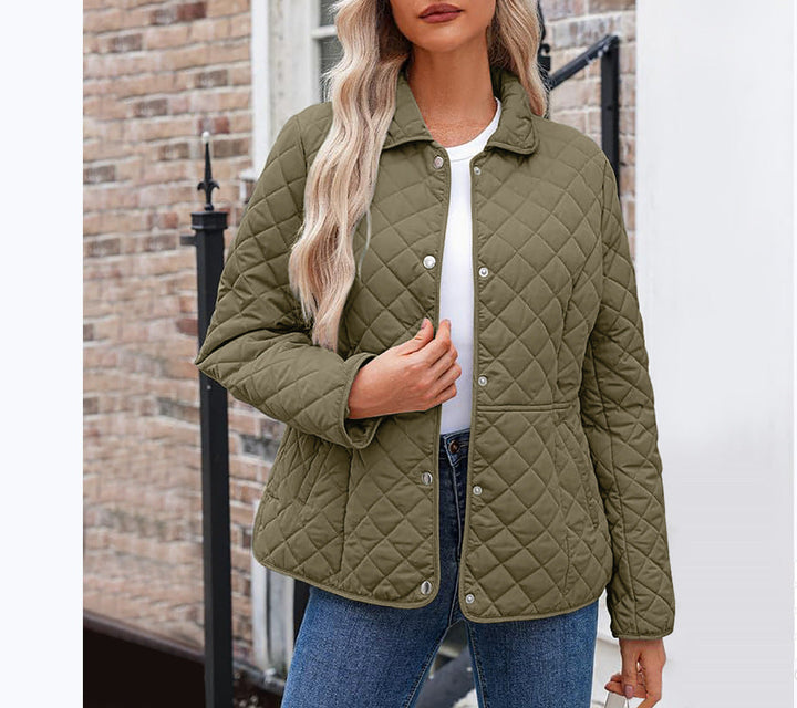 Giacca trapuntata da donna per l'inverno, stile casual ed elegante. Tinta unita, versatile e calda.