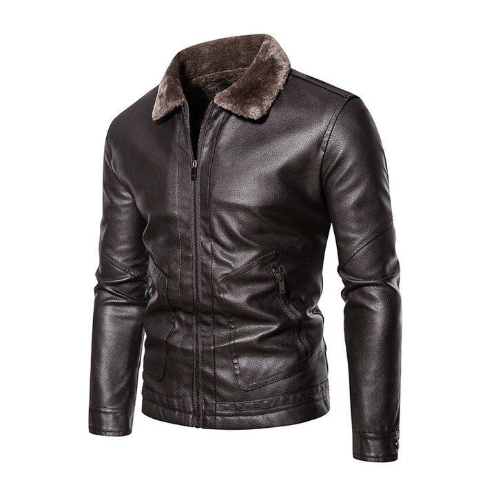 Moderna giacca da uomo con stampa leopardata e zip frontale, ideale per affrontare l'inverno con uno stile unico e audace.