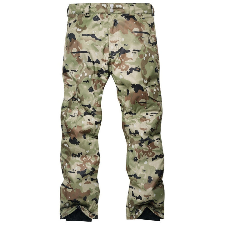 Pantaloni da sci uomo, vista laterale che mostra la vestibilità ampia, ideali per sci e snowboard sulla neve.
