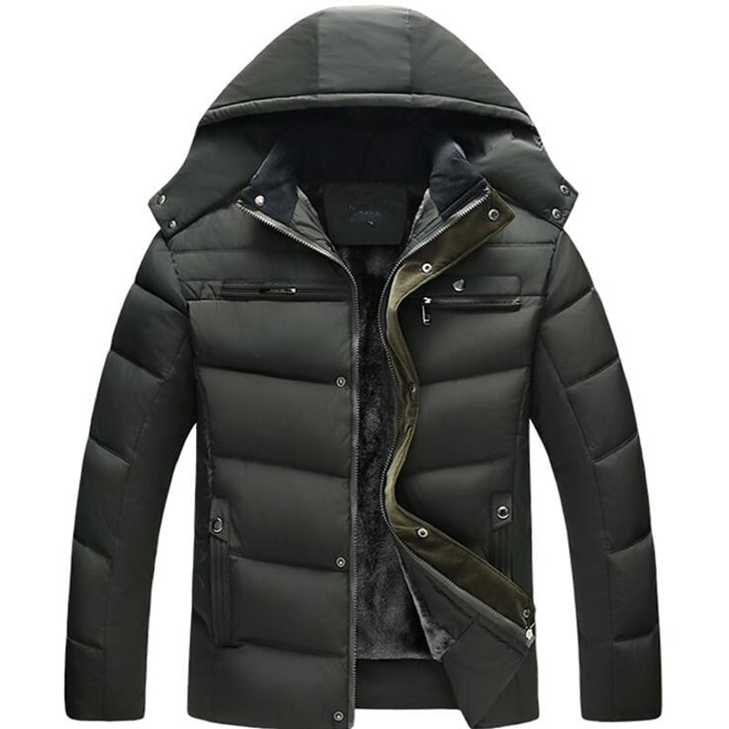 Giacca imbottita da uomo con zip, ideale per l'inverno. Comfort e protezione dal freddo per moda casual.