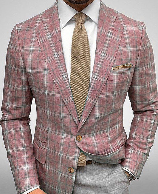 Blazer donna a righe sottili, giacca formale slim fit con due bottoni per ufficio.