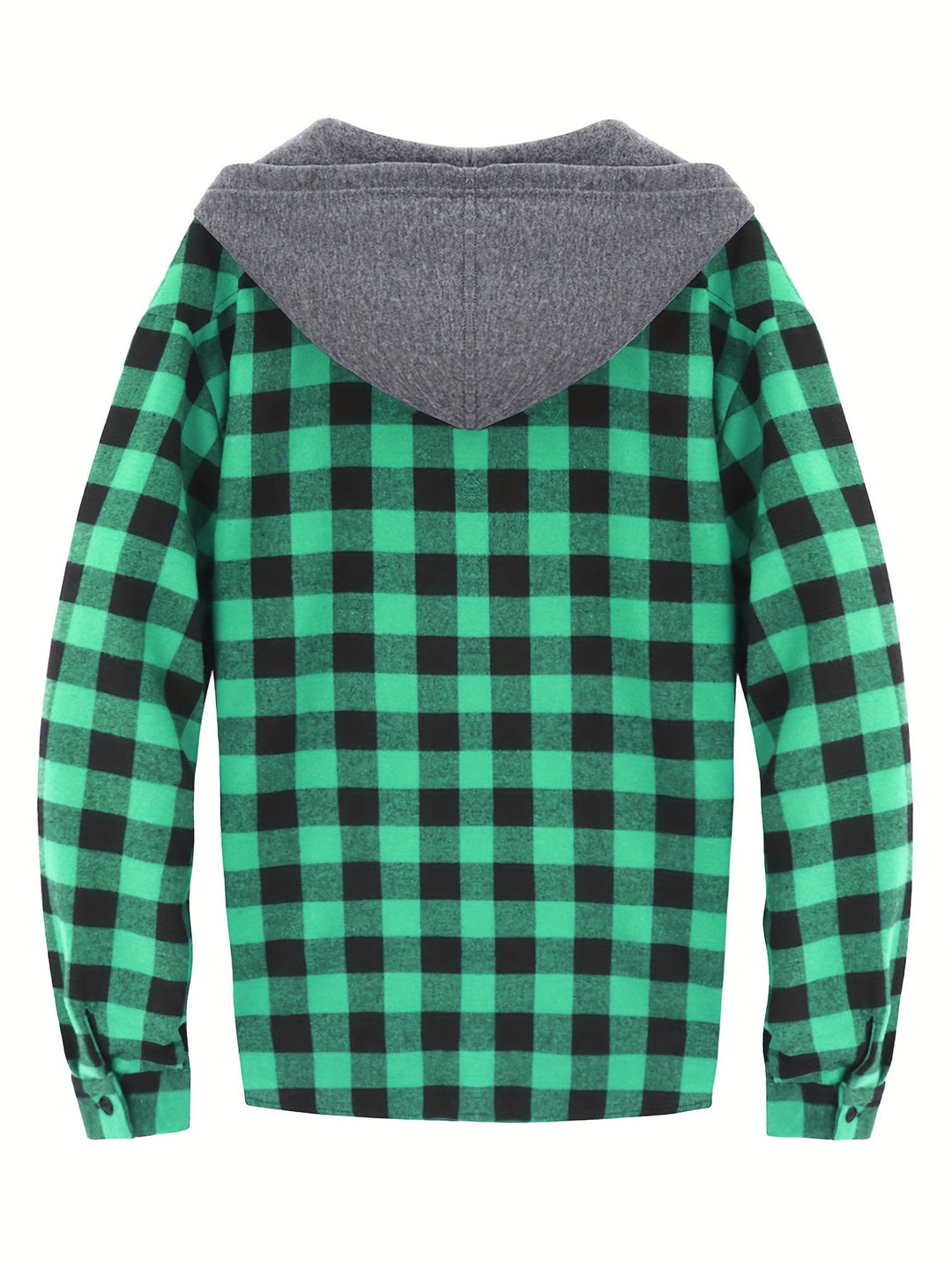 Autunno inverno: giacca uomo a quadri con cappuccio, resistente e alla moda.