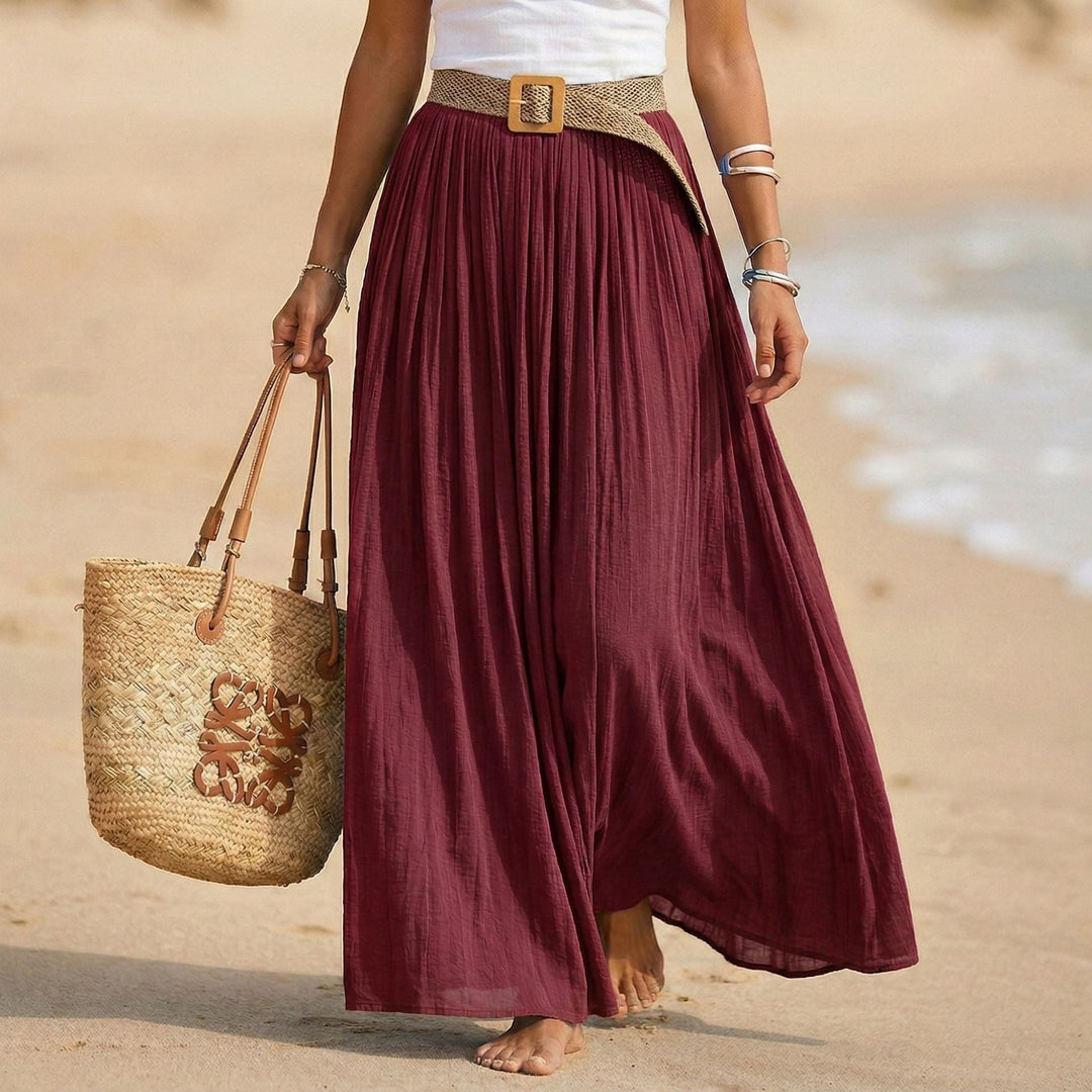 Abito mare donna, maxi, svasato e vita morbida. Stile e comfort per le tue giornate estive.