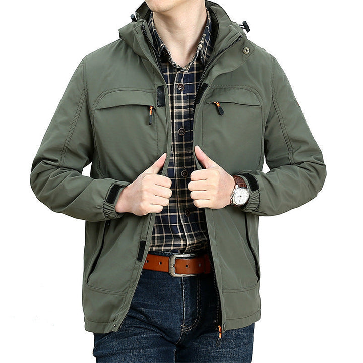 Giacca uomo versatile per primavera/autunno. Perfetta per escursionismo, viaggio, con tasche zip e asciugatura rapida.