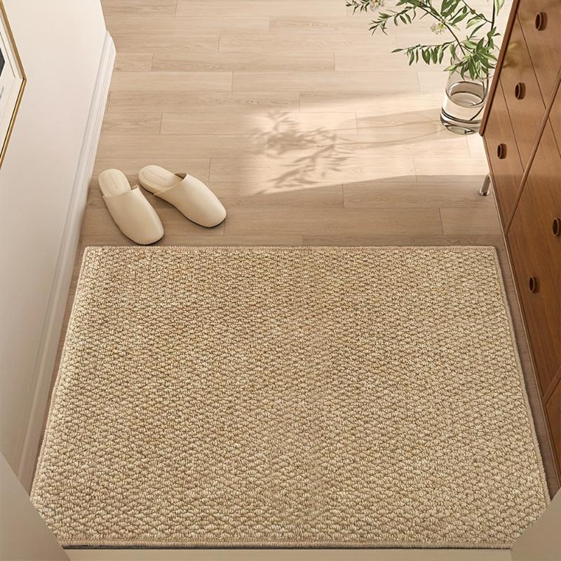 Tappeto d'ingresso naturale antiscivolo e lavabile, ideale per un ingresso sicuro e pulito, tocco rustico.